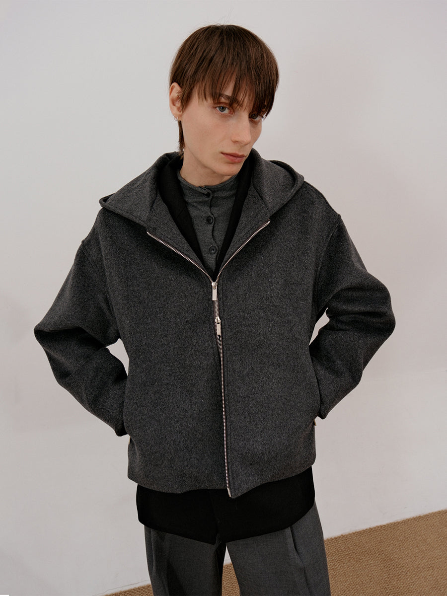 Zhou Dual-End Zipped Blend Woolen Jacket-korean-fashion-Jacket-Zhou's Closet-OH Garments