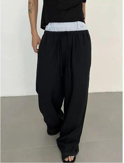 Zhou Elastic Drawcord Waist Pants-korean-fashion-Pants-Zhou's Closet-OH Garments