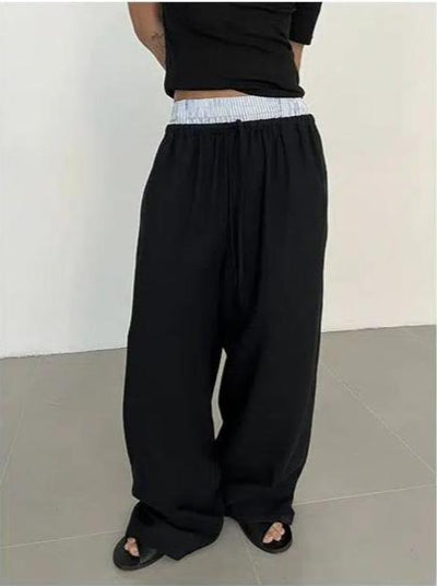 Zhou Elastic Drawcord Waist Pants-korean-fashion-Pants-Zhou's Closet-OH Garments