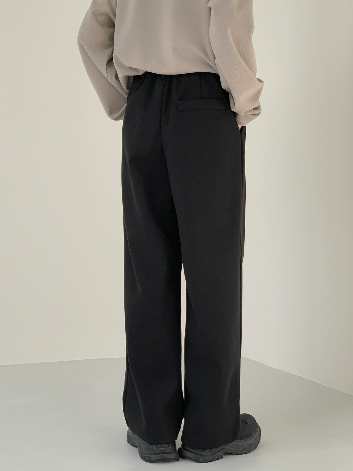 Zhou Elastic Fold Pleats Straight Pants-korean-fashion-Pants-Zhou's Closet-OH Garments