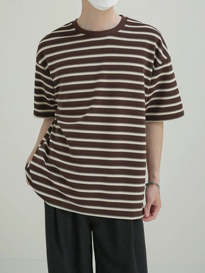 Zhou Elastic Stripes T-Shirt-korean-fashion-T-Shirt-Zhou's Closet-OH Garments