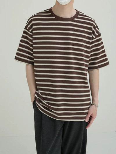 Zhou Elastic Stripes T-Shirt-korean-fashion-T-Shirt-Zhou's Closet-OH Garments