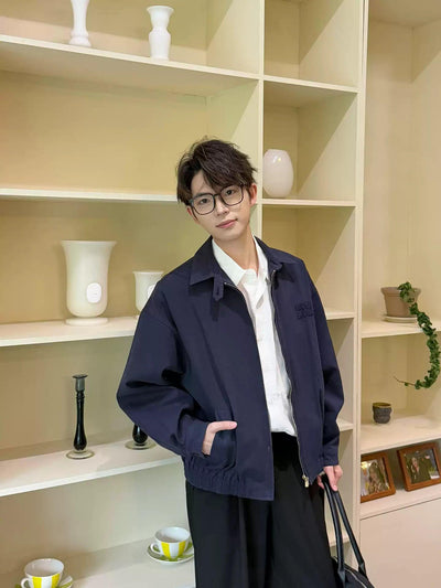 Zhou Embroidered Full-Zip Jacket-korean-fashion-Jacket-Zhou's Closet-OH Garments