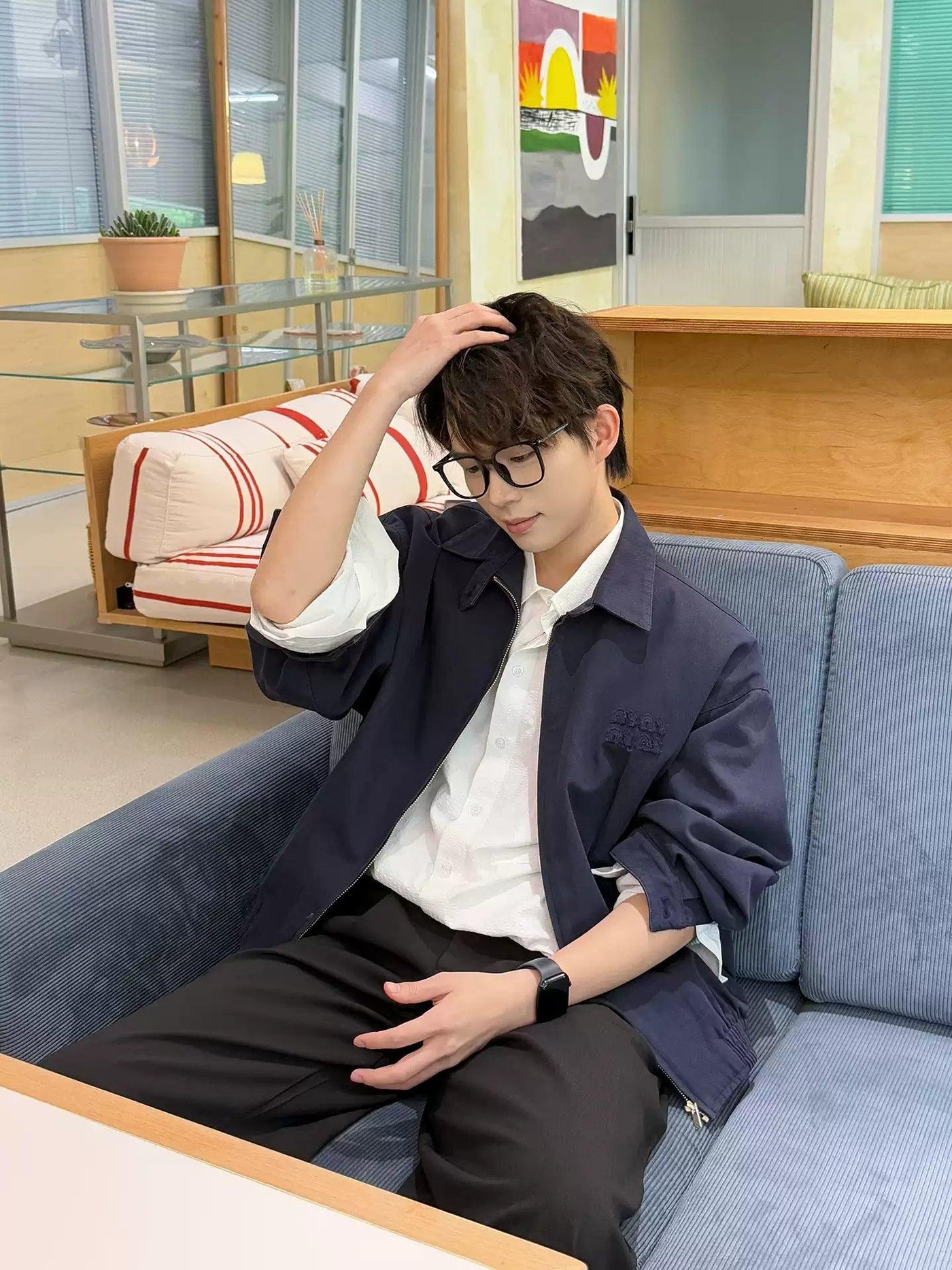 Zhou Embroidered Full-Zip Jacket-korean-fashion-Jacket-Zhou's Closet-OH Garments