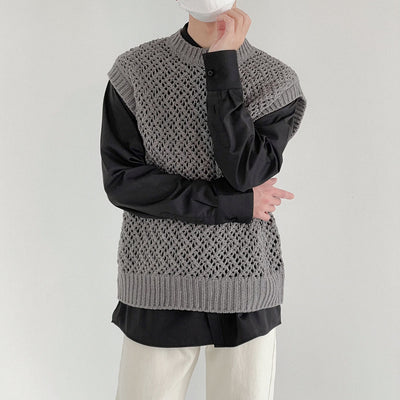 Zhou Essential Chevron Knit Vest-korean-fashion-Vest-Zhou's Closet-OH Garments