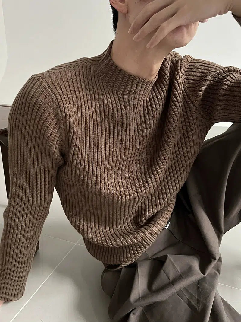 Zhou Essential Ribbed Slim Fit Sweater-korean-fashion-Sweater-Zhou's Closet-OH Garments