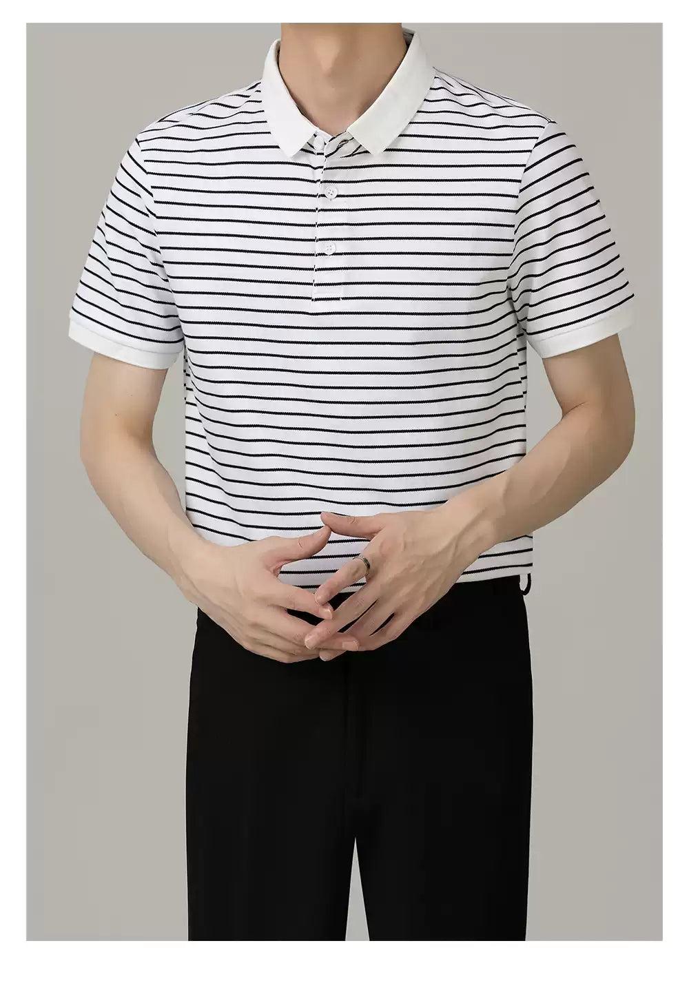 Zhou Essential Striped Polo-korean-fashion-Polo-Zhou's Closet-OH Garments