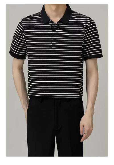 Zhou Essential Striped Polo-korean-fashion-Polo-Zhou's Closet-OH Garments