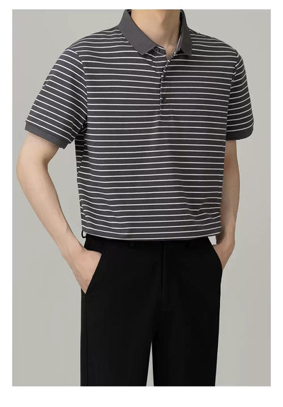 Zhou Essential Striped Polo-korean-fashion-Polo-Zhou's Closet-OH Garments