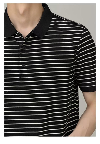Zhou Essential Striped Polo-korean-fashion-Polo-Zhou's Closet-OH Garments