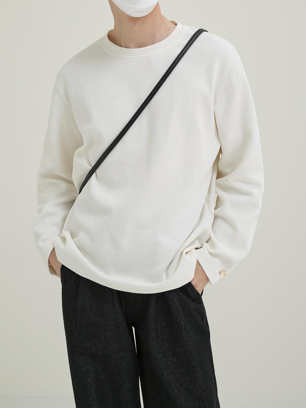 Zhou Essential Textured Long Sleeve T-Shirt-korean-fashion-T-Shirt-Zhou's Closet-OH Garments