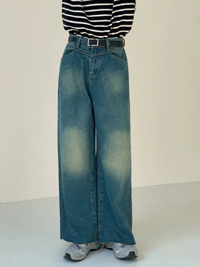 Zhou Fade Spots Wide Jeans-korean-fashion-Jeans-Zhou's Closet-OH Garments