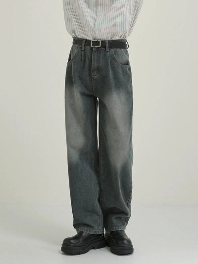 Zhou Faded Straight Jeans-korean-fashion-Jeans-Zhou's Closet-OH Garments