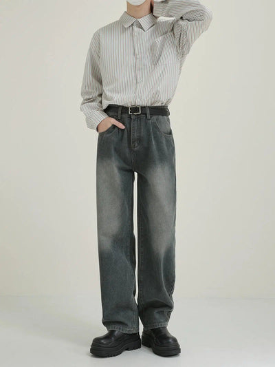 Zhou Faded Straight Jeans-korean-fashion-Jeans-Zhou's Closet-OH Garments