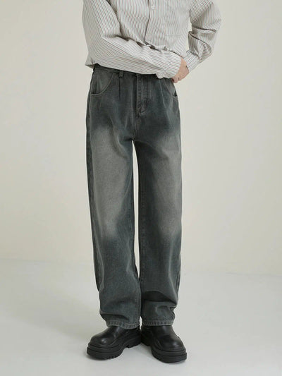 Zhou Faded Straight Jeans-korean-fashion-Jeans-Zhou's Closet-OH Garments