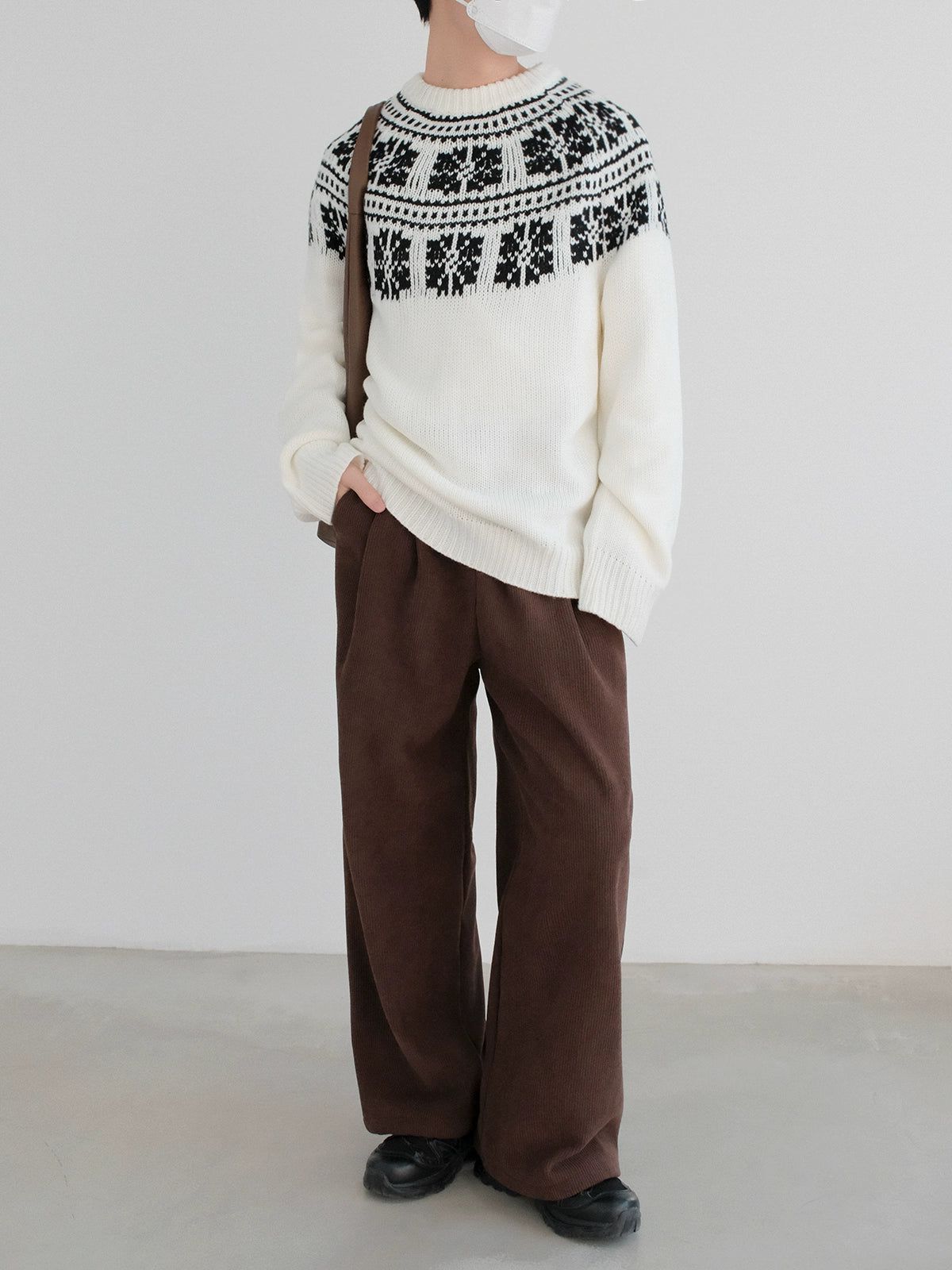 Zhou Fair Isle Contrast Sweater-korean-fashion-Sweater-Zhou's Closet-OH Garments