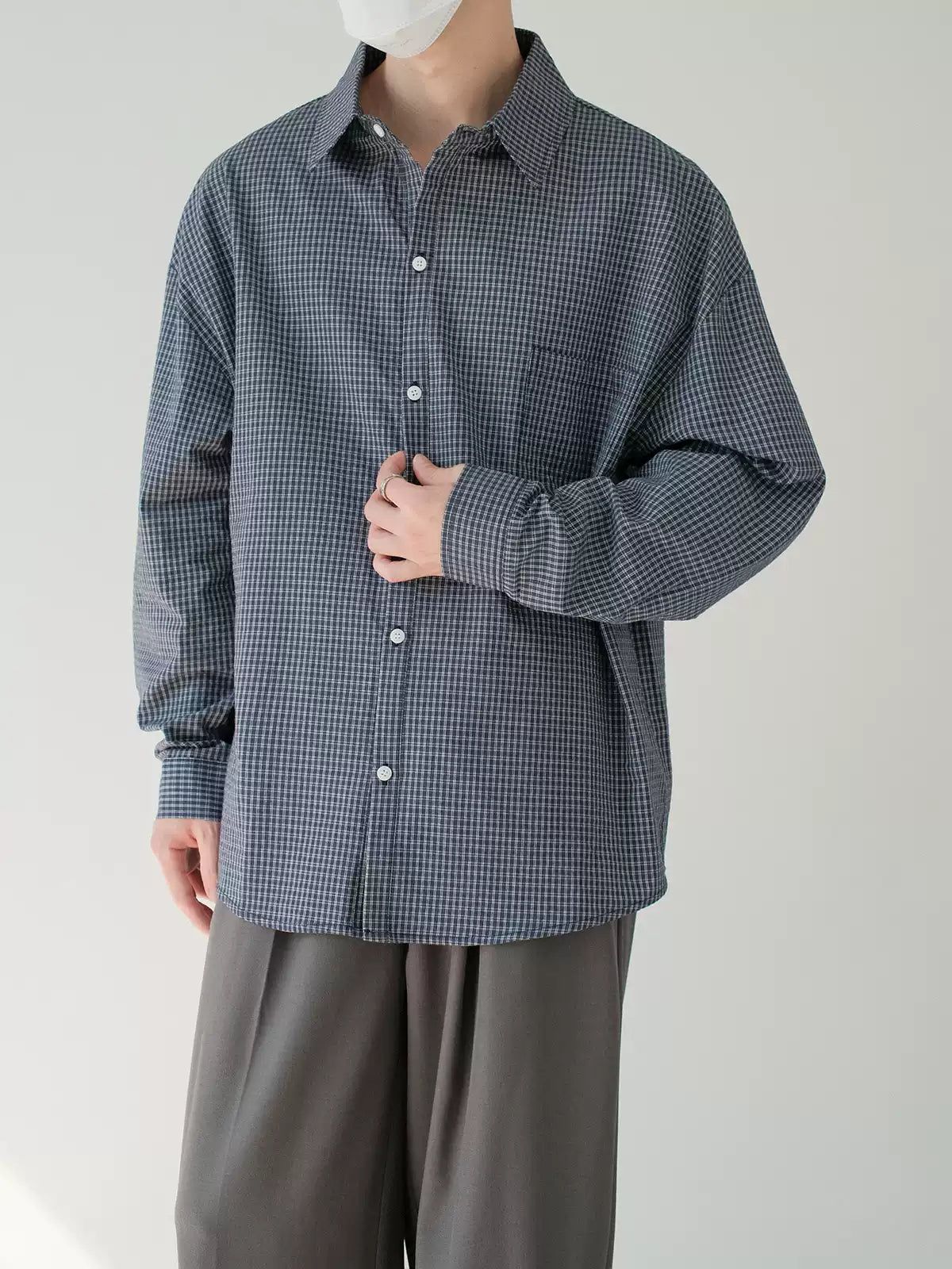 Zhou Fine Plaid Shirt-korean-fashion-Shirt-Zhou's Closet-OH Garments