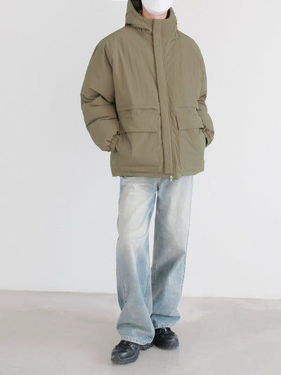 Zhou Flap Pocket Padded Hooded Jacket-korean-fashion-Jacket-Zhou's Closet-OH Garments