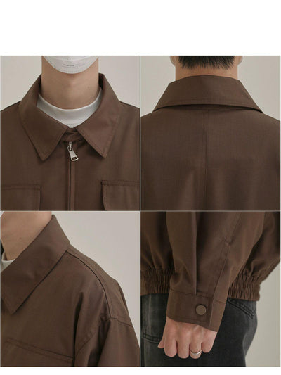 Zhou Flap Pocket Zippered Jacket-korean-fashion-Jacket-Zhou's Closet-OH Garments