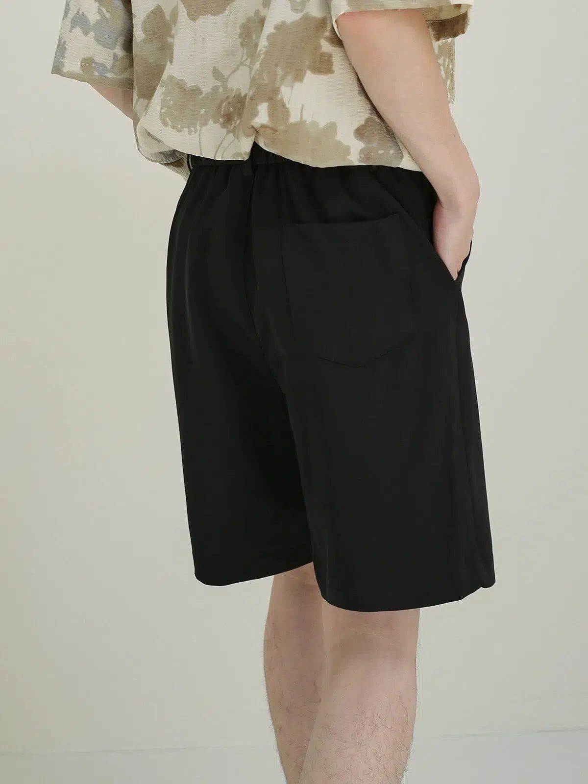 Zhou Fold Pleats Suit Shorts-korean-fashion-Shorts-Zhou's Closet-OH Garments