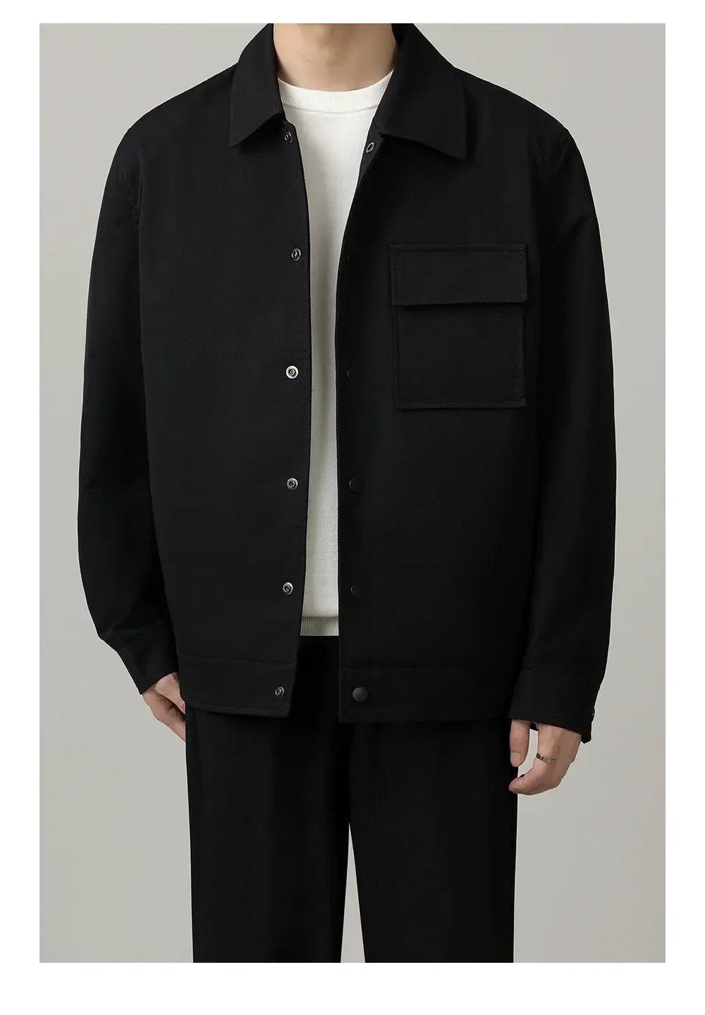 Zhou Front Flap Breast Pocket Jacket-korean-fashion-Jacket-Zhou's Closet-OH Garments