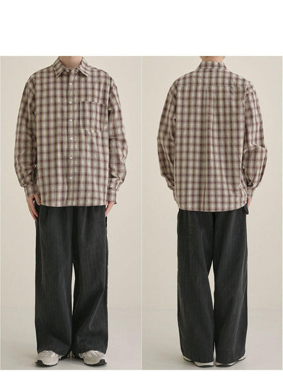 Zhou Front Pocket Plaid Shirt-korean-fashion-Shirt-Zhou's Closet-OH Garments