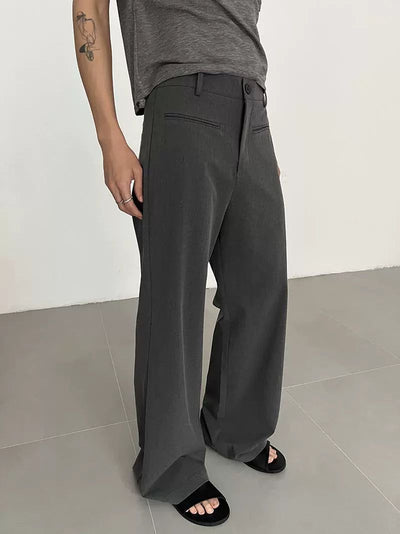 Zhou Front Pocket Slim Fit Trousers-korean-fashion-Trousers-Zhou's Closet-OH Garments