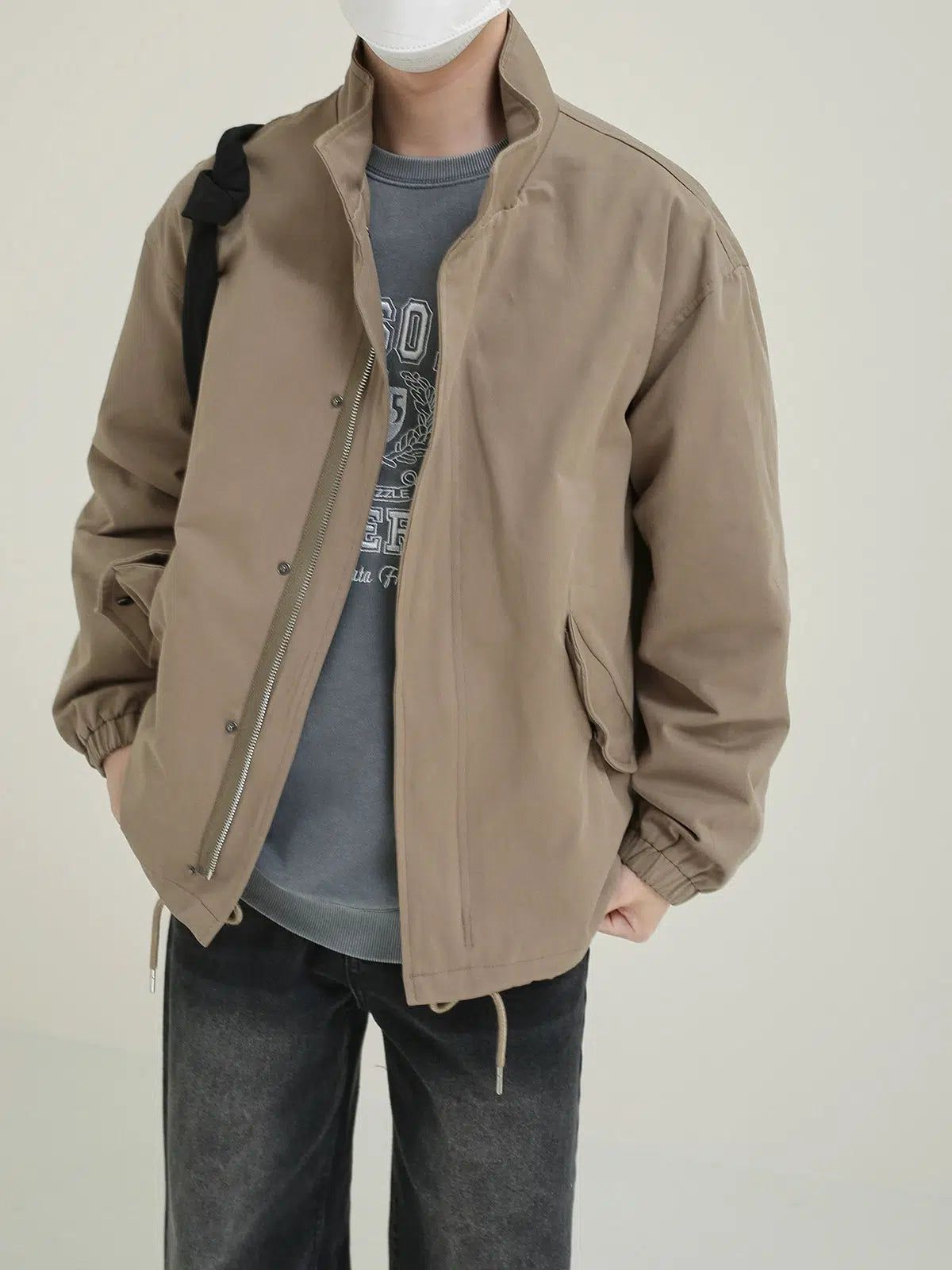 Zhou Front Pocket Workwear Jacket-korean-fashion-Jacket-Zhou's Closet-OH Garments