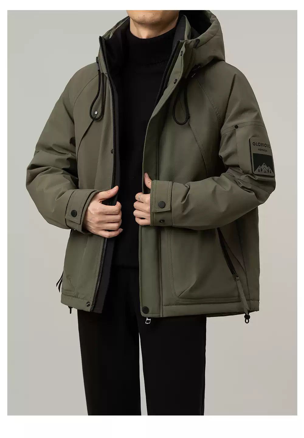 Zhou Funtional Hooded Down Jacket-korean-fashion-Jacket-Zhou's Closet-OH Garments