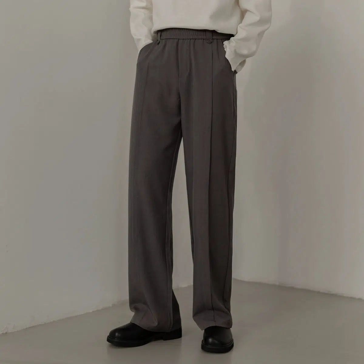 Zhou Gartered and Pleated Trousers-korean-fashion-Trousers-Zhou's Closet-OH Garments