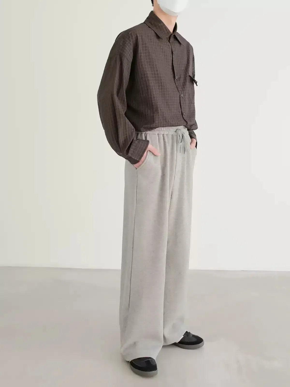 Zhou Gartered Straight Leg Sweatpants-korean-fashion-Pants-Zhou's Closet-OH Garments