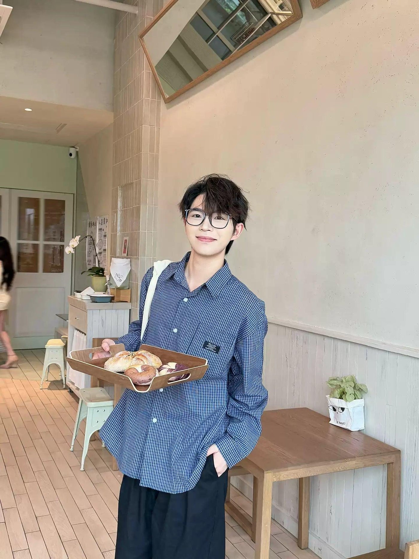 Zhou Gingham L/S Shirt-korean-fashion-Shirt-Zhou's Closet-OH Garments