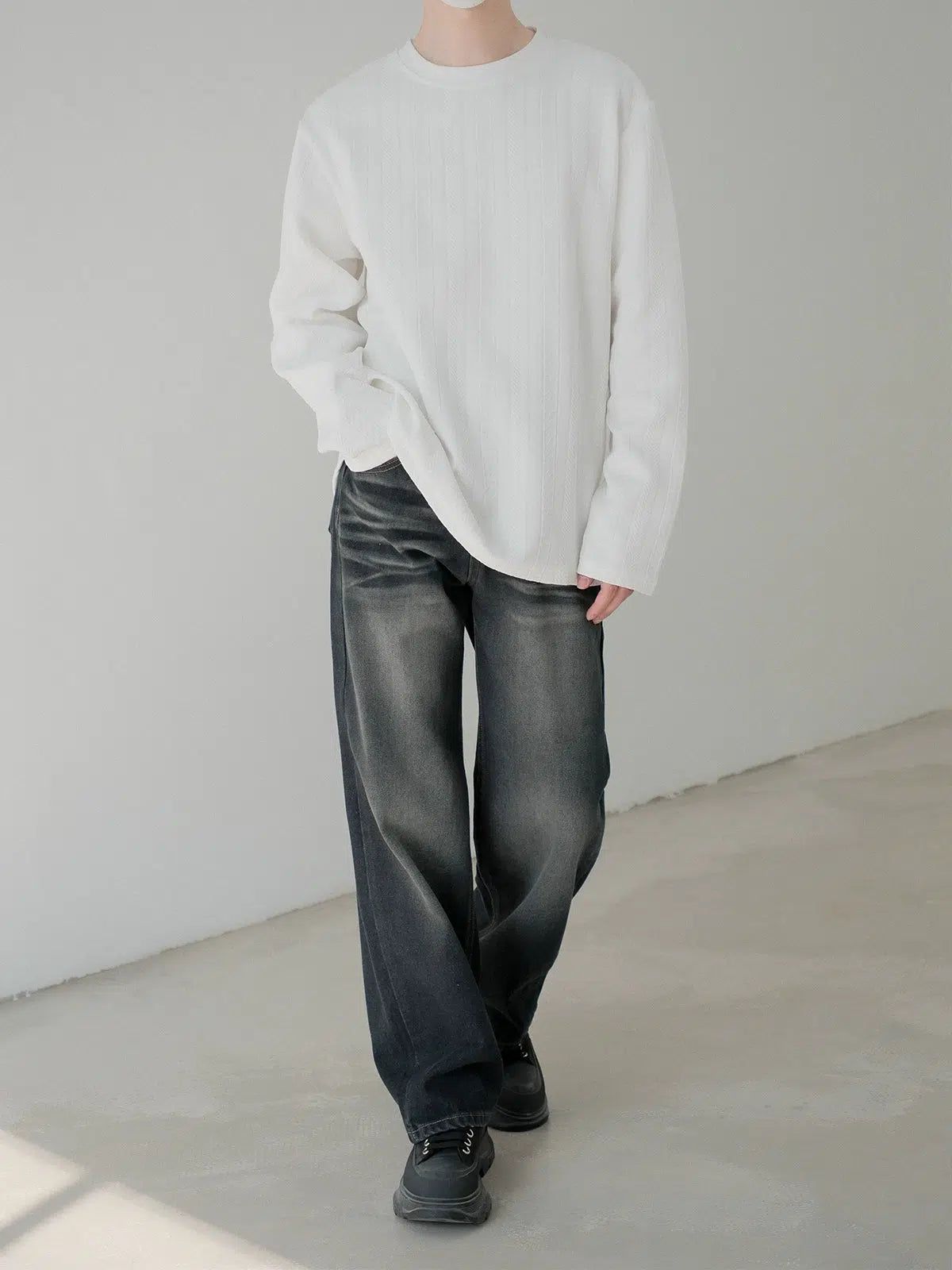 Zhou Gradient Rippled Fade Jeans-korean-fashion-Jeans-Zhou's Closet-OH Garments