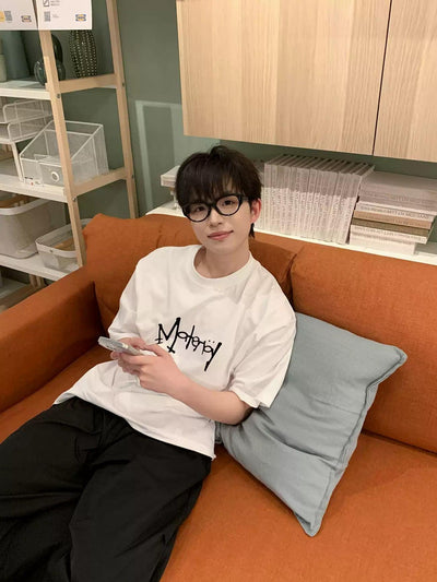 Zhou Handwriting Ink T-Shirt-korean-fashion-T-Shirt-Zhou's Closet-OH Garments