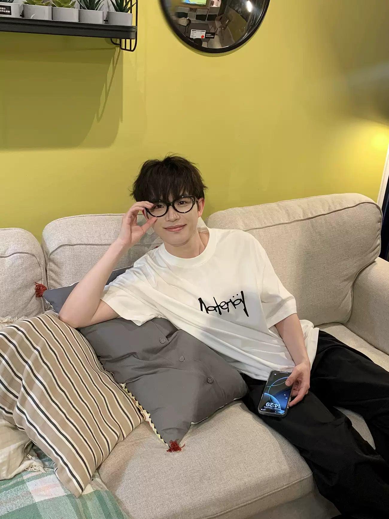 Zhou Handwriting Ink T-Shirt-korean-fashion-T-Shirt-Zhou's Closet-OH Garments