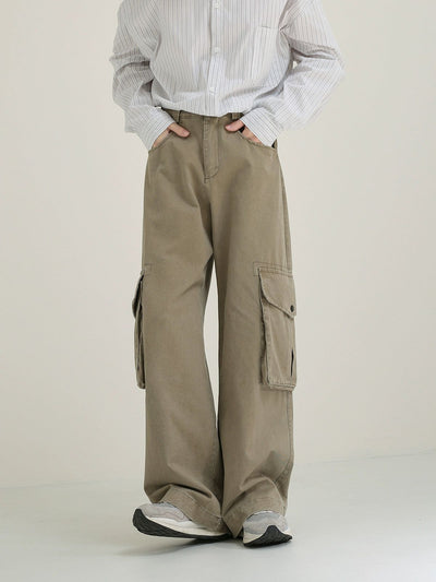 Zhou Heavy Washed Cargo Pants-korean-fashion-Pants-Zhou's Closet-OH Garments