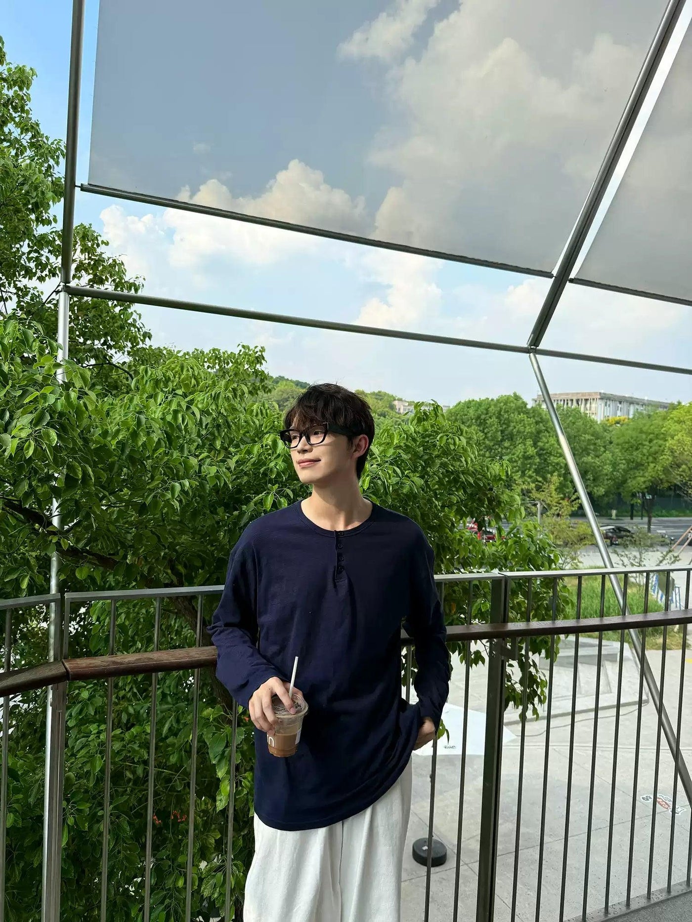 Zhou Henley Collar Long Sleeve T-Shirt-korean-fashion-T-Shirt-Zhou's Closet-OH Garments