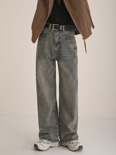 Zhou High Waisted Washed Jeans-korean-fashion-Jeans-Zhou's Closet-OH Garments