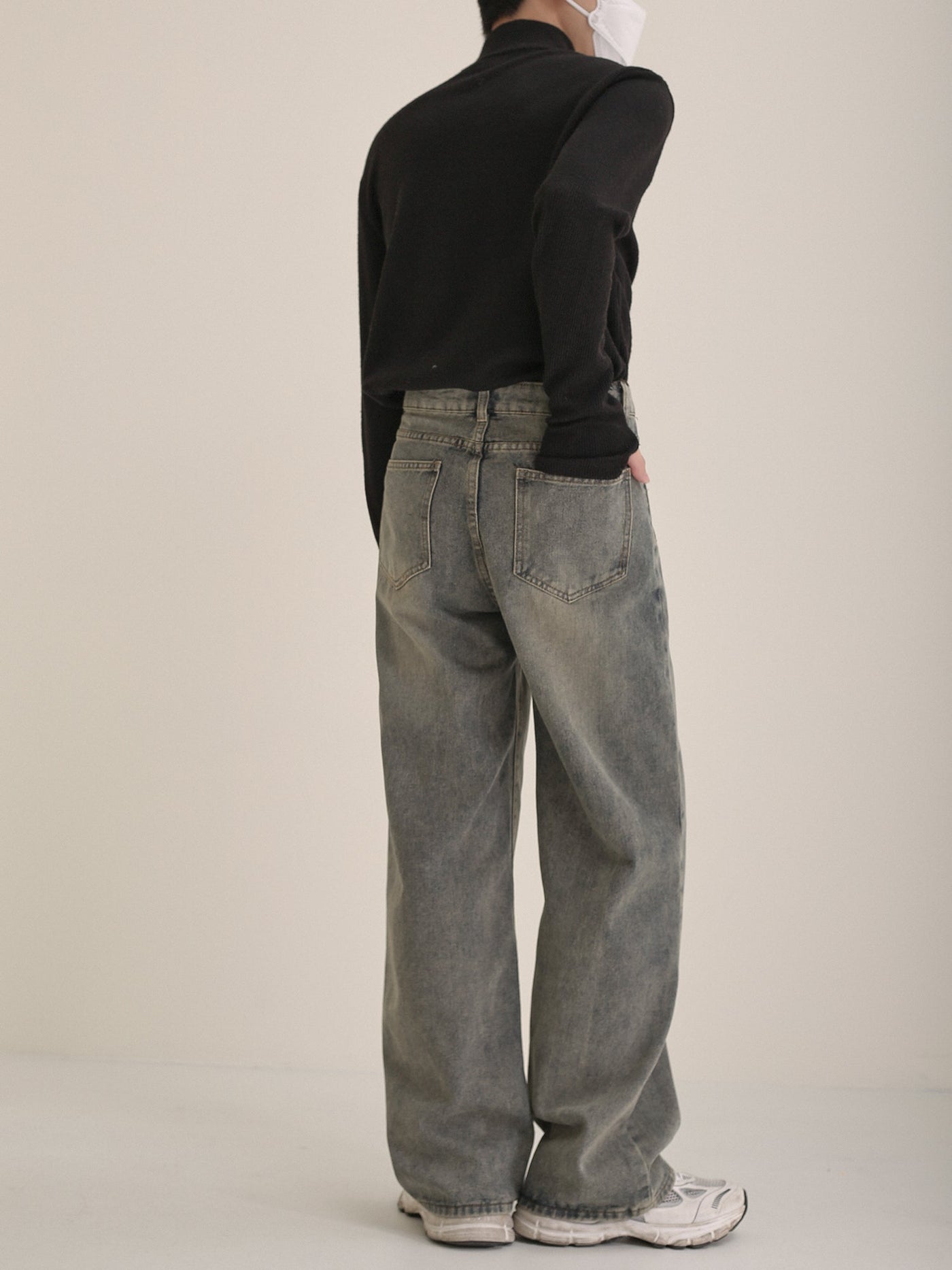 Zhou High Waisted Washed Jeans-korean-fashion-Jeans-Zhou's Closet-OH Garments