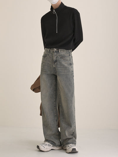 Zhou High Waisted Washed Jeans-korean-fashion-Jeans-Zhou's Closet-OH Garments