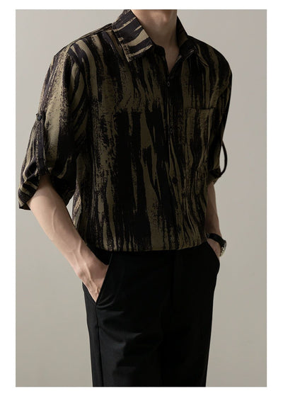 Zhou Ink Splash Detail Shirt-korean-fashion-Shirt-Zhou's Closet-OH Garments