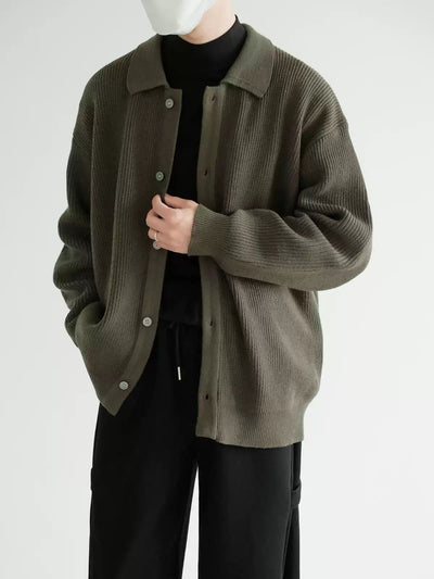 Zhou Knit Lapel Button Knit Jacket-korean-fashion-Jacket-Zhou's Closet-OH Garments