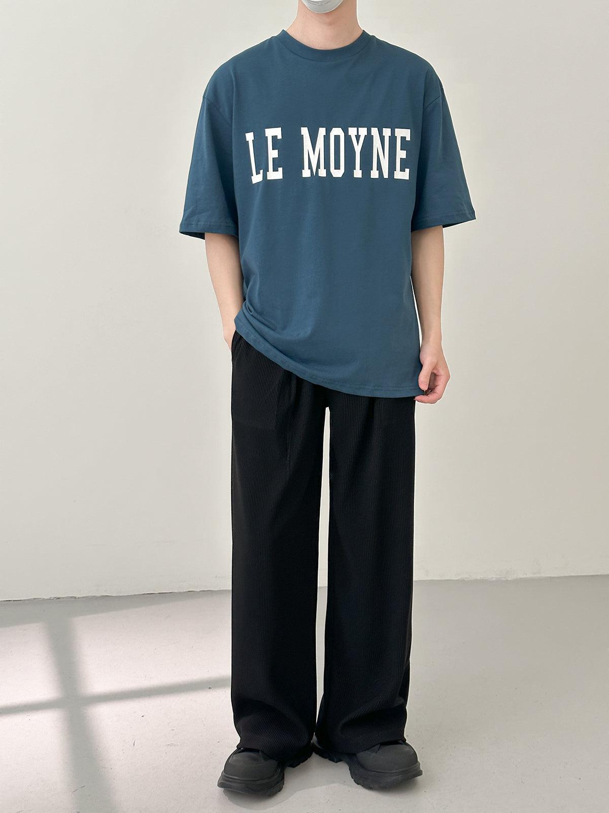 Zhou Le Moyne Text Regular Fit T-Shirt-korean-fashion-T-Shirt-Zhou's Closet-OH Garments