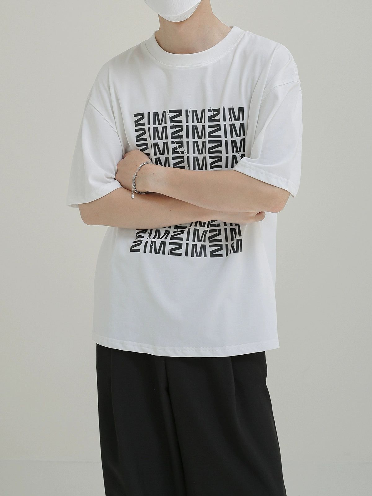 Zhou Lettered Pattern T-Shirt-korean-fashion-T-Shirt-Zhou's Closet-OH Garments