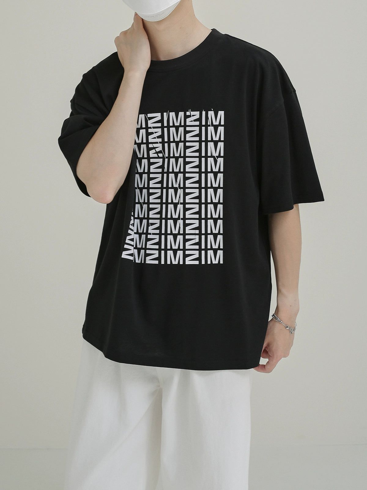 Zhou Lettered Pattern T-Shirt-korean-fashion-T-Shirt-Zhou's Closet-OH Garments