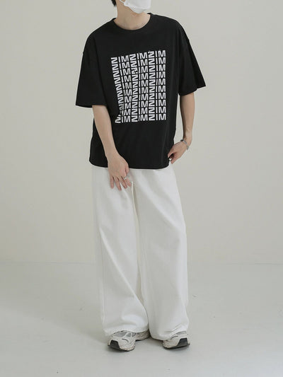 Zhou Lettered Pattern T-Shirt-korean-fashion-T-Shirt-Zhou's Closet-OH Garments