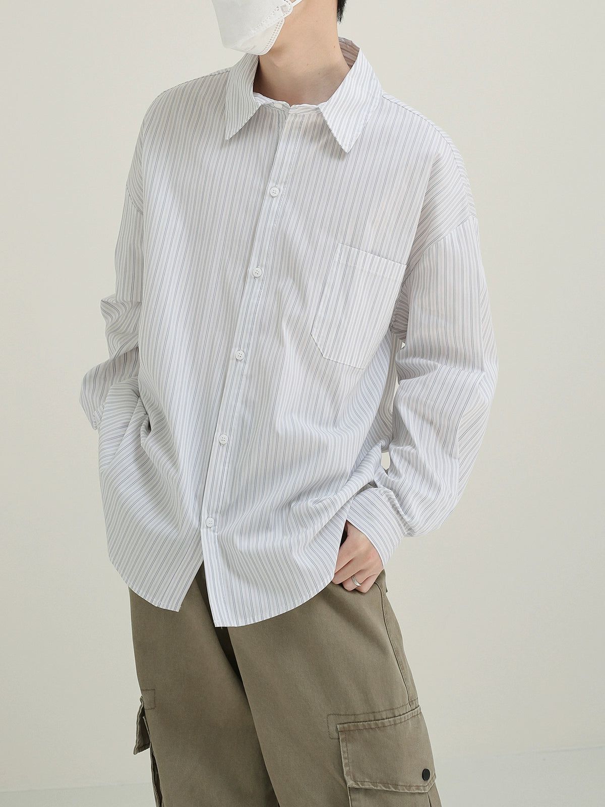 Zhou Light Colored Stripes Shirt-korean-fashion-Shirt-Zhou's Closet-OH Garments