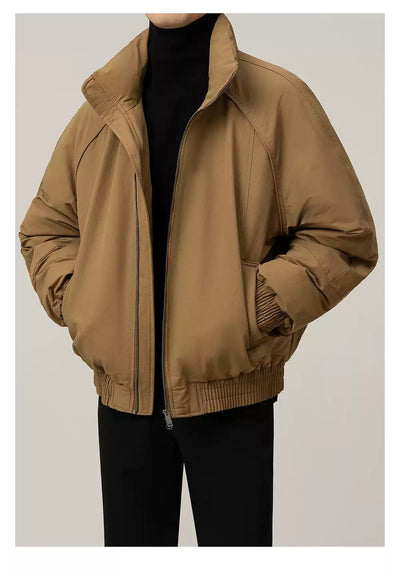 Zhou Lightweight Stand Collar Down Jacket-korean-fashion-Jacket-Zhou's Closet-OH Garments