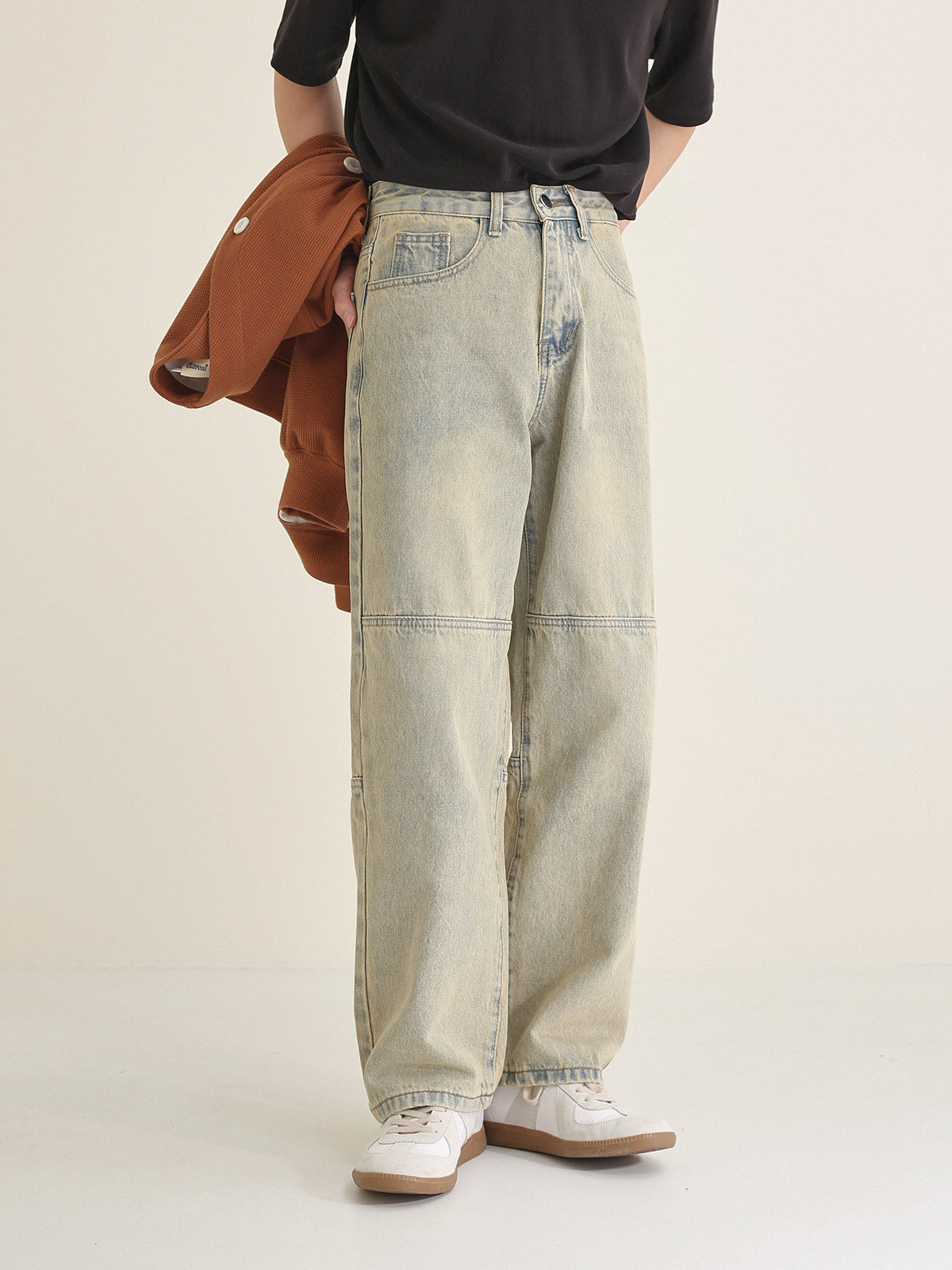 Zhou Line Sitch Faded Jeans-korean-fashion-Jeans-Zhou's Closet-OH Garments