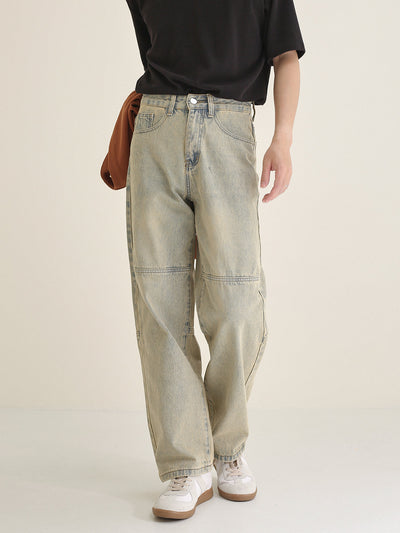 Zhou Line Sitch Faded Jeans-korean-fashion-Jeans-Zhou's Closet-OH Garments